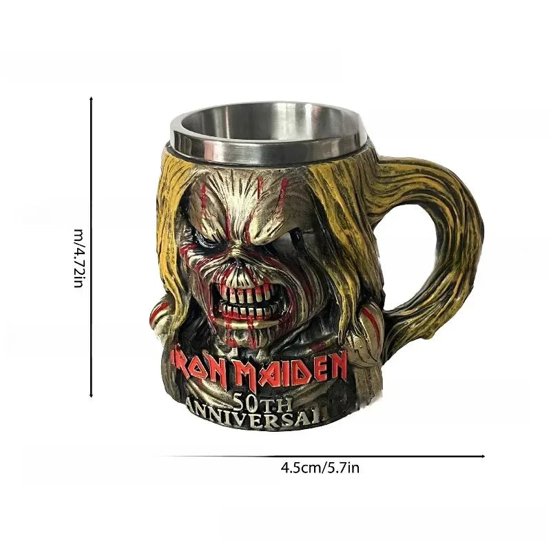 Iron Maiden 50th Anniversary Iron Maiden Coffee Cup Stainless Steel Mark Cup Decoration Peaceful Pleasures Health and Wellness