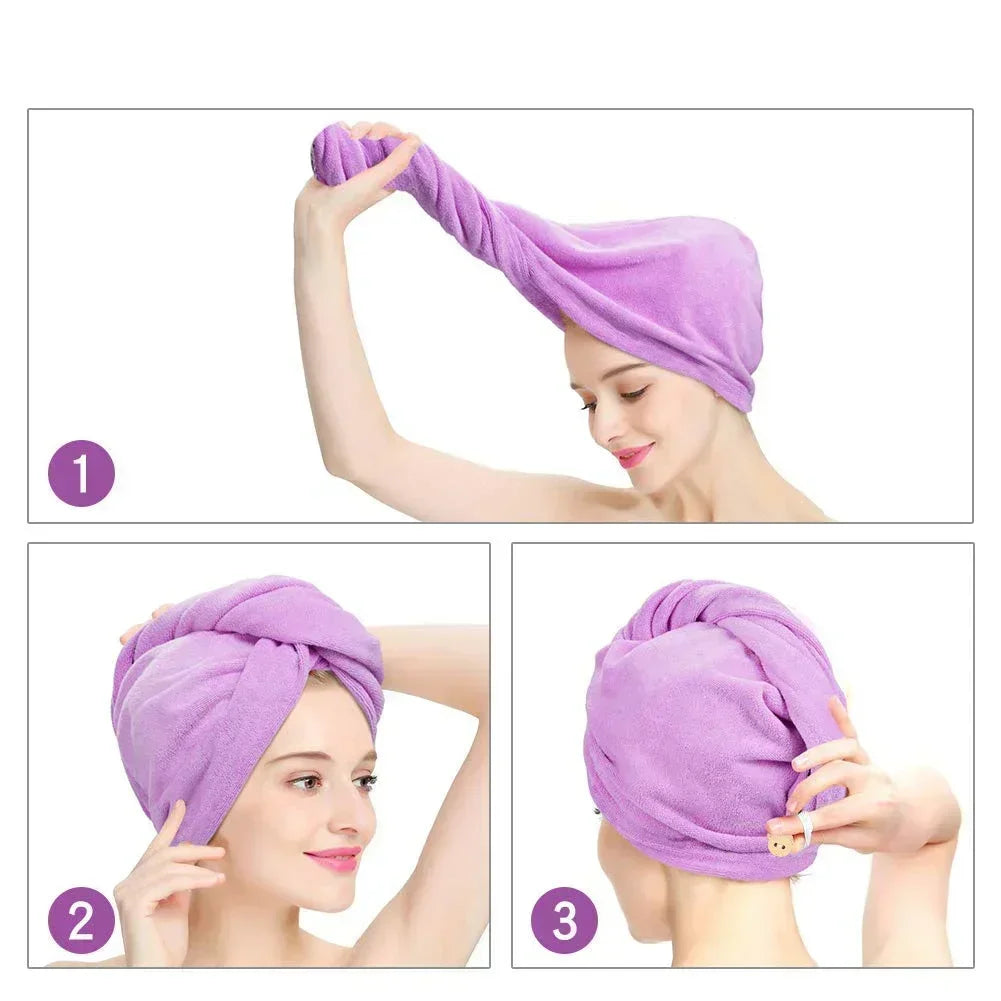 Women's Quick-Dry Microfiber Hair Towel Turban Wrap Hair Towel Turban Peaceful Pleasures Health and Wellness