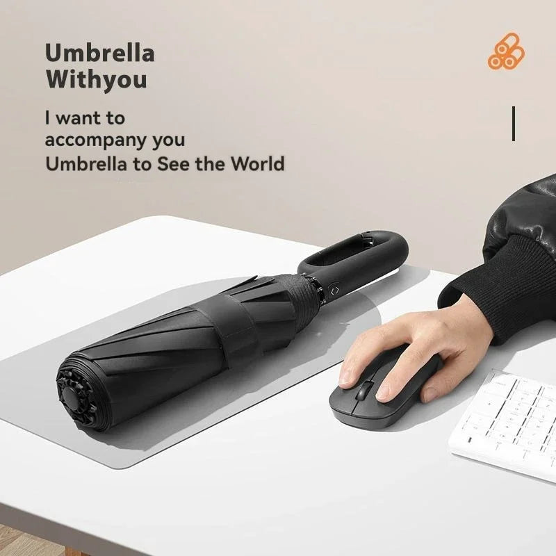 Automatic Folding Umbrella – Large Canopy, UV & Rain, Unisex