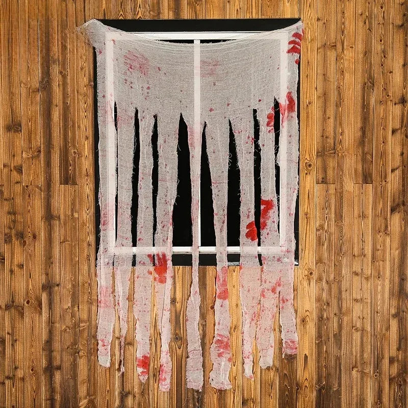 Halloween Blood Handprint Gauze Tablecloth | Haunted House Decor