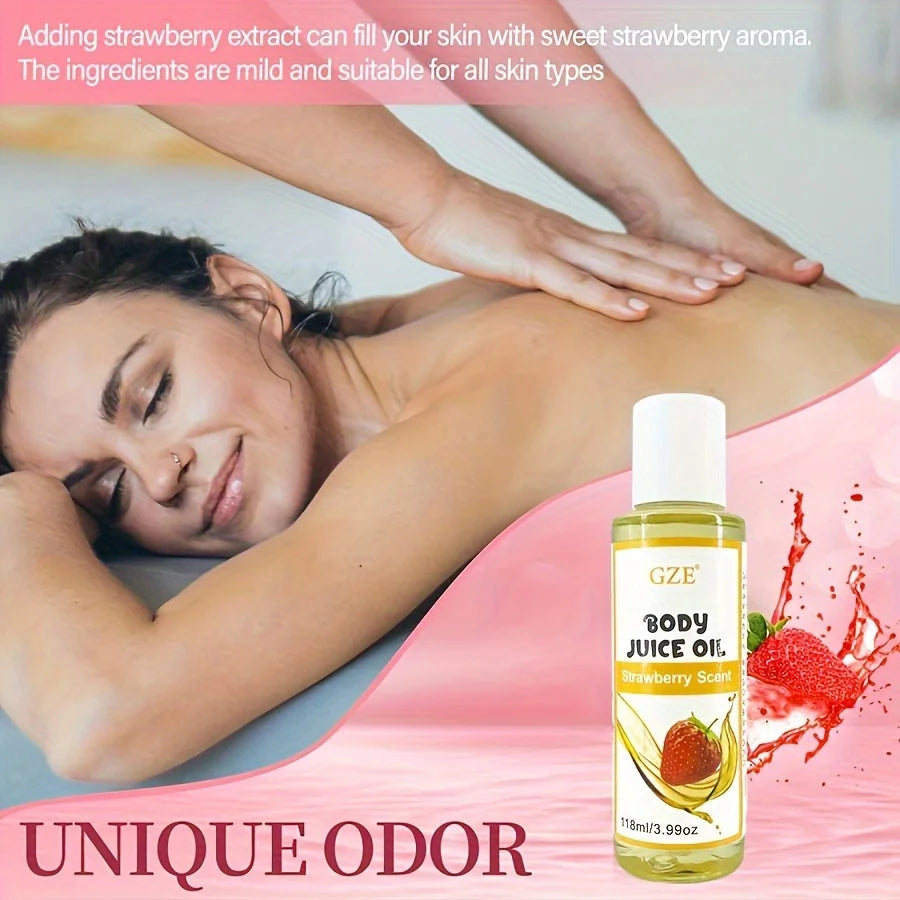 GZE Strawberry Body Juice Oil – Moisturizing Body Oil for Women