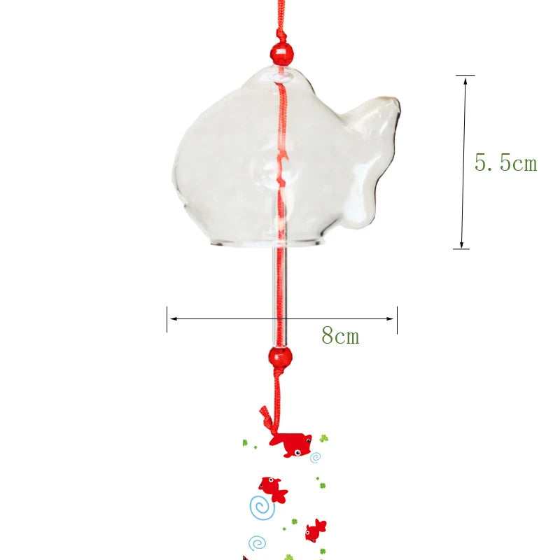 Japanese Furin Glass Goldfish Wind Chime | Zen Garden Decor