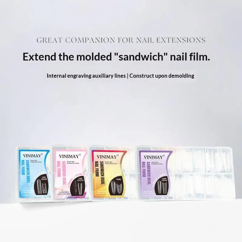 240 Pcs Sandwich Dual Nail Forms 15 Size Extensions-Dual Forms Top Bottom Mold Long Coffin Almond Nail Art Forms Manicure Tool Peaceful Pleasures Health and Wellness