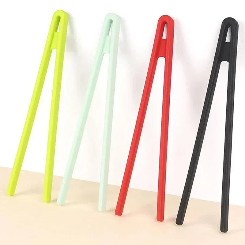 Silicone Food Tongs | Non-Slip BBQ & Salad Cooking Clips