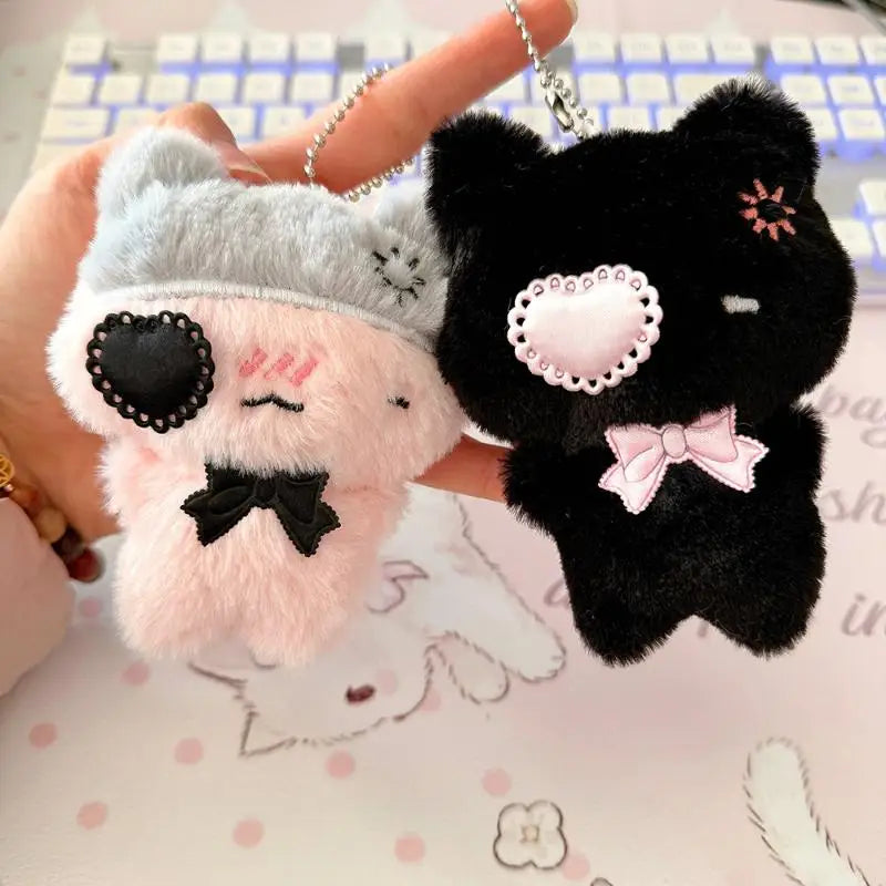 Kawaii Plush Cat Keychain | Soft Kitty Bag Charm Pendant