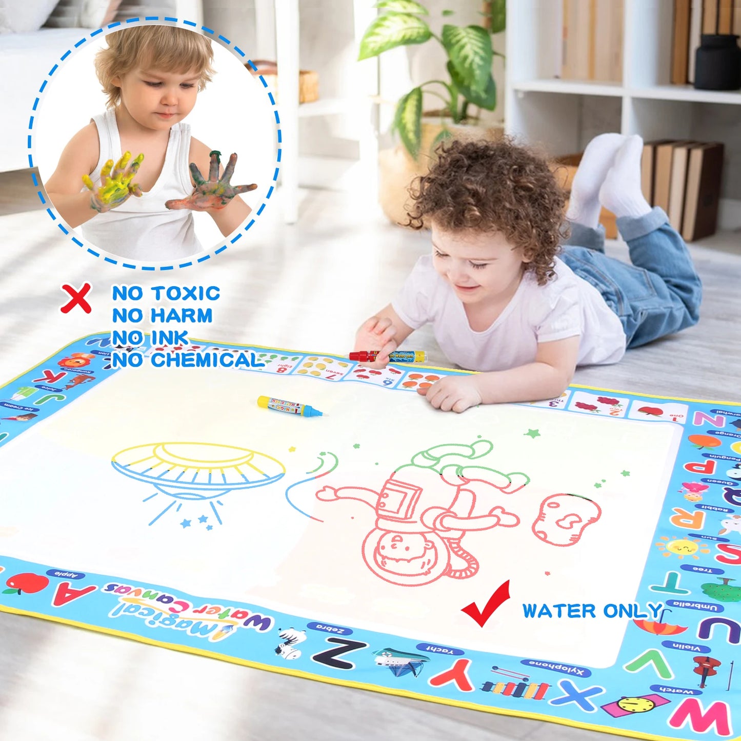 Coolplay Water Doodle Mat Coloring Drawing Reusable Magic Pens