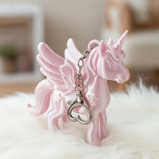 Pink Pegasus Keychain – 3D Printed Cute Bag Charm & Gift Novelty Keychain Peaceful Pleasures Health and Wellness