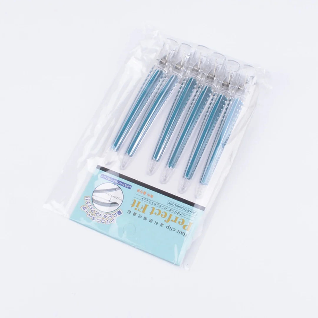 4/6/10/12Pcs Professional Hairdressing Hairpins Rainbow Colors Sectioning Cutting Hair Clamps Barber Hair Clips Styling Tools Peaceful Pleasures Health and Wellness blue 6