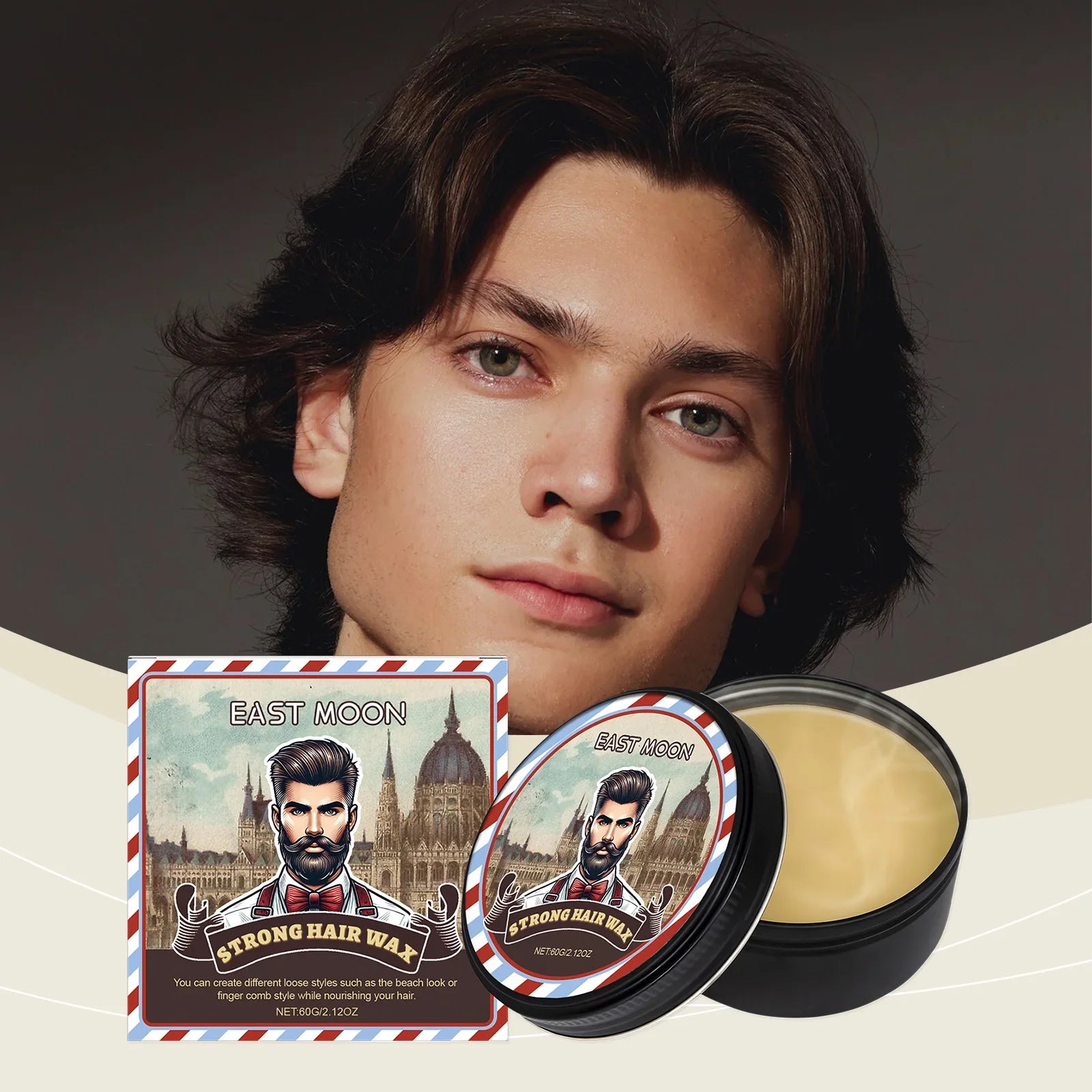 East Moon Strong Hair Wax – Non-Greasy Edge Control 60g Hair Styling Wax Oasis Select
