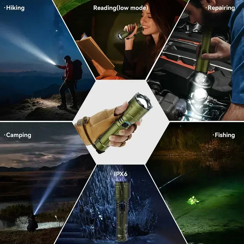 ZHIYU 3-in-1 Rechargeable Flashlight, Lighter & Power Bank 1200LM
