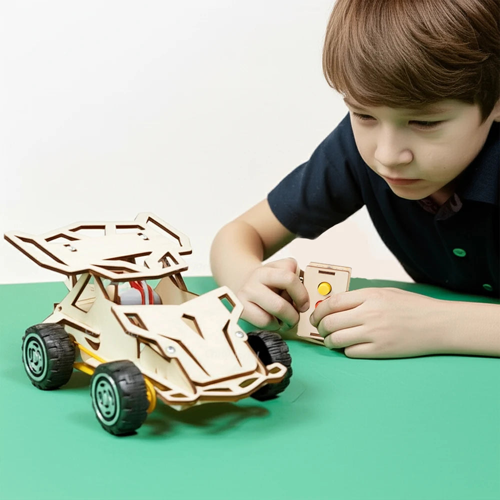 DIY Wooden RC Car Kit – STEM Science Toy for Kids 14+