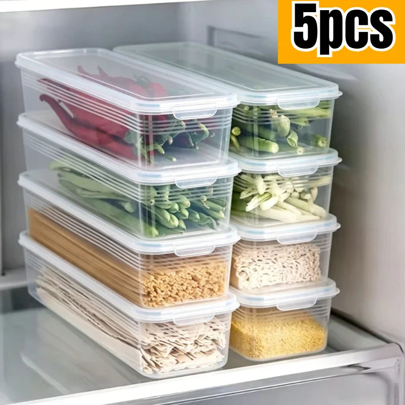 Transparent Herb & Scallion Fridge Storage Box | 1/3/5 Pack