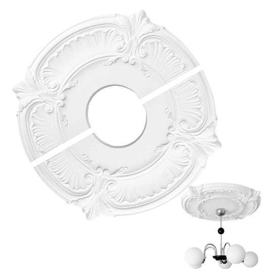 Split PU Ceiling Medallion | Art Deco 12" Chandelier Cover Ceiling Medallion Peaceful Pleasures Health and Wellness