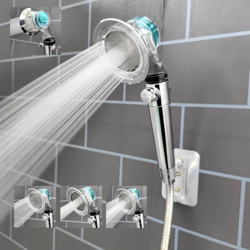 3-Mode Turbo Fan Shower Head | High Pressure & Water Saving