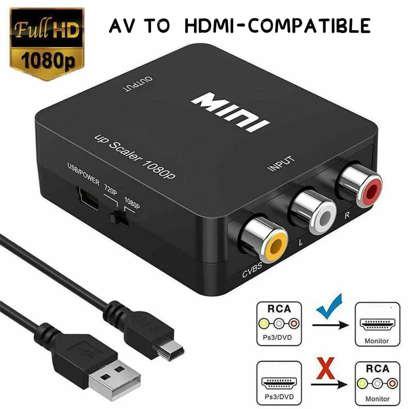HD AV to HDMI Converter for NTSC and PAL Outputs Peaceful Pleasures Health and Wellness