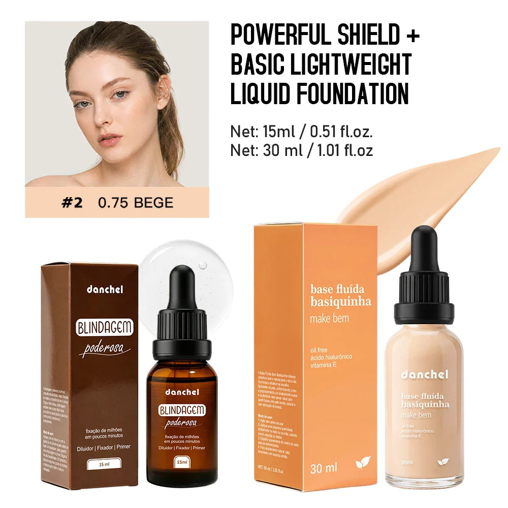 Primer & Liquid Foundation Makeup Set – Waterproof, Long-Lasting