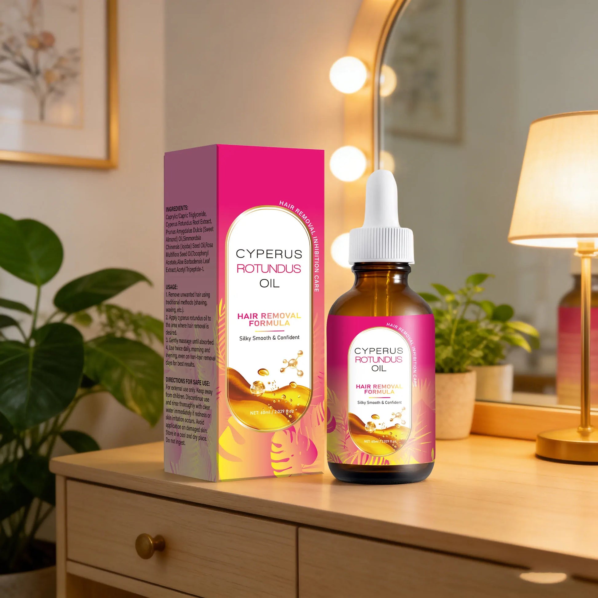 Cyperus Rotundus Oil For Hair Removal Soft Smooth Skin Care Deep Hydration Anti Hair Growth Inhibition After Shave Oil,60ml Peaceful Pleasures Health and Wellness