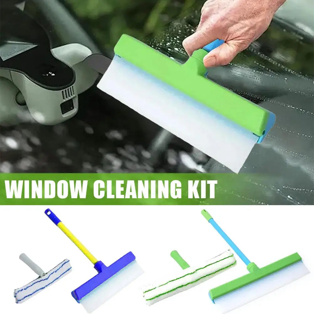 12-Inch Recyclable Silicone Window Squeegee Kit Single Ultrafine Fiber Cloth Cover Car Cleaning Tool Glass Cleaning Gadget Peaceful Pleasures Health and Wellness