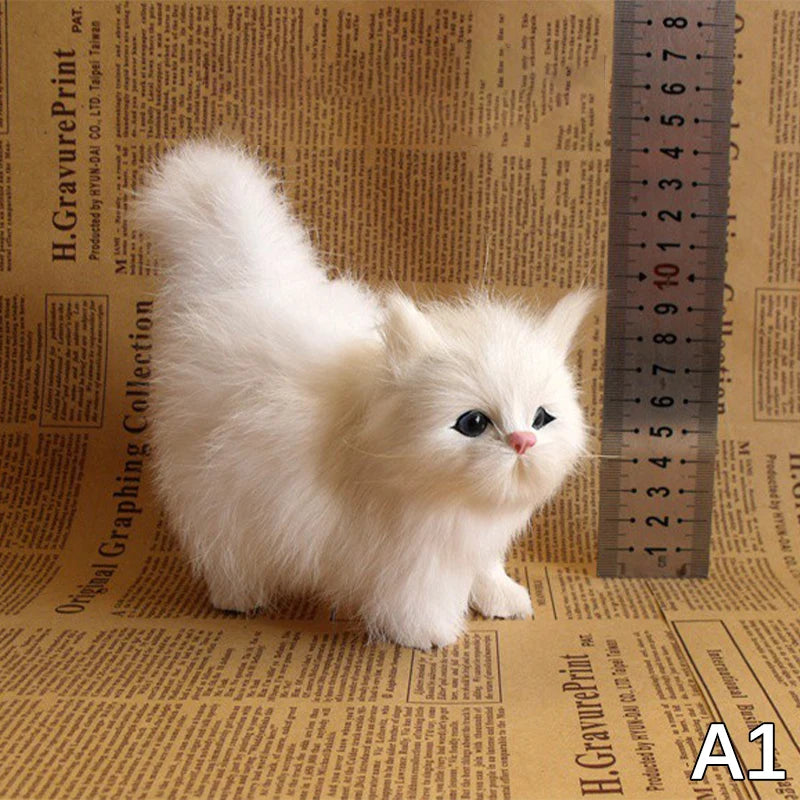 Realistic Stuffed Cat Plush Toy – Soft Kitten Gift for Kids