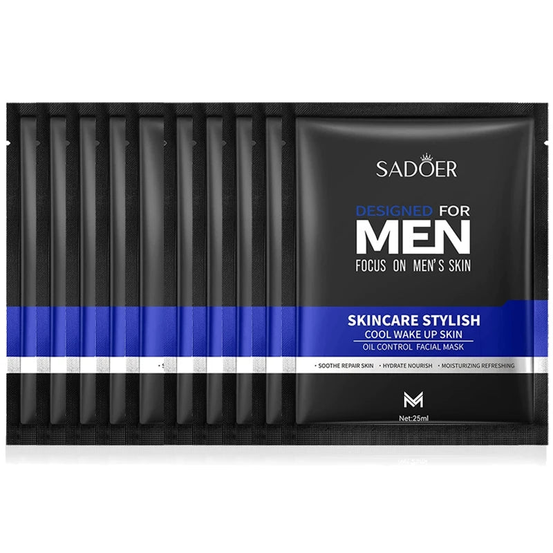 SADOER Men's Sheet Mask – Oil Control, Hydrating & Anti-Aging