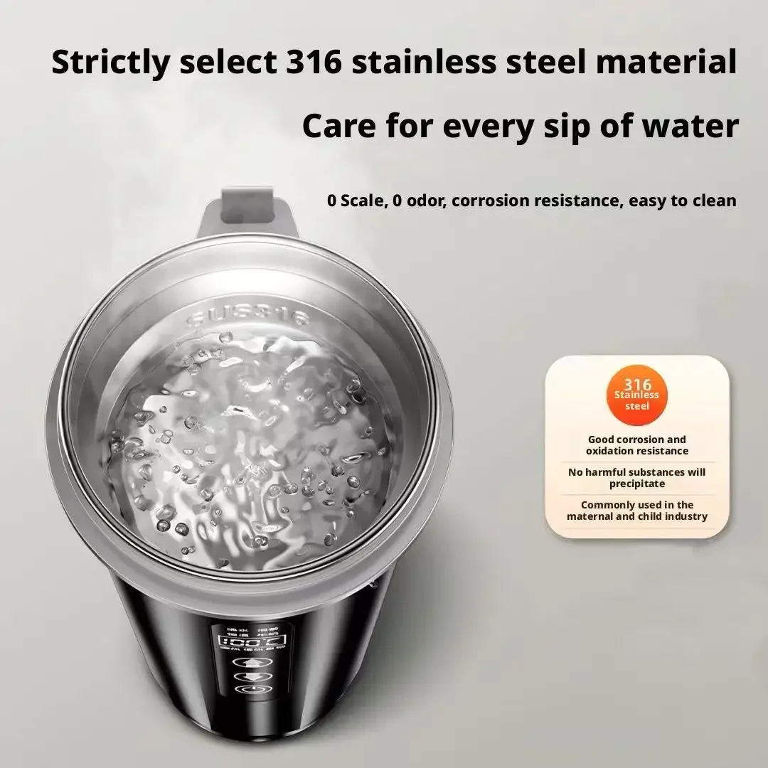 Vehicle Heating Cup Car Electric Kettle with Stainless Steel Liner Car-Mounted Electric Heating Mug & Water Heater Universal for Peaceful Pleasures Health and Wellness