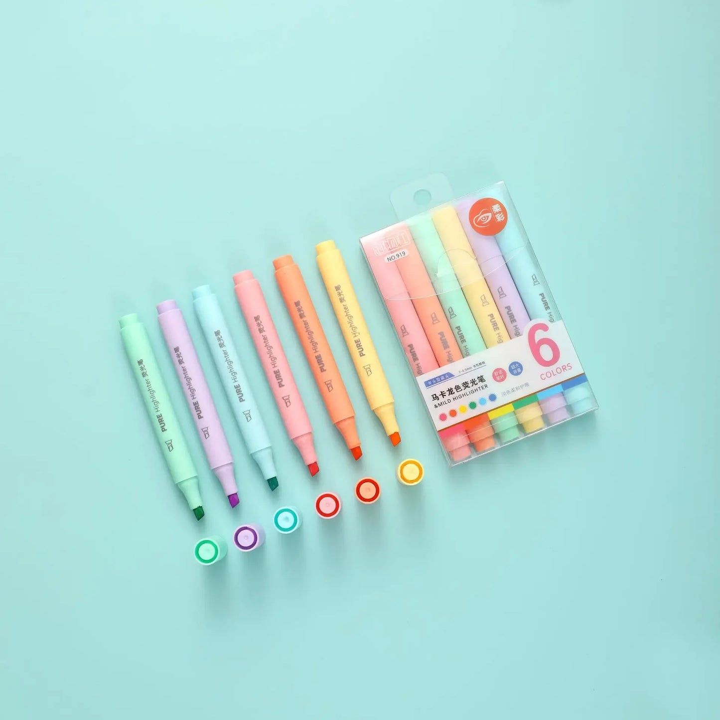 6-Pack Pastel Highlighter Pens | Macaron Colors for School & Office