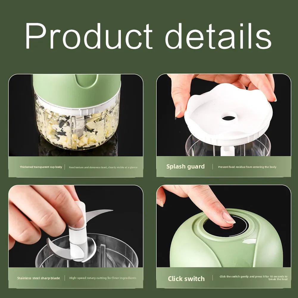 Electric Garlic Press And Ginger Masher One-Touch Operation For Effortless Chopping Space-Saving Countertop Organization Peaceful Pleasures Health and Wellness