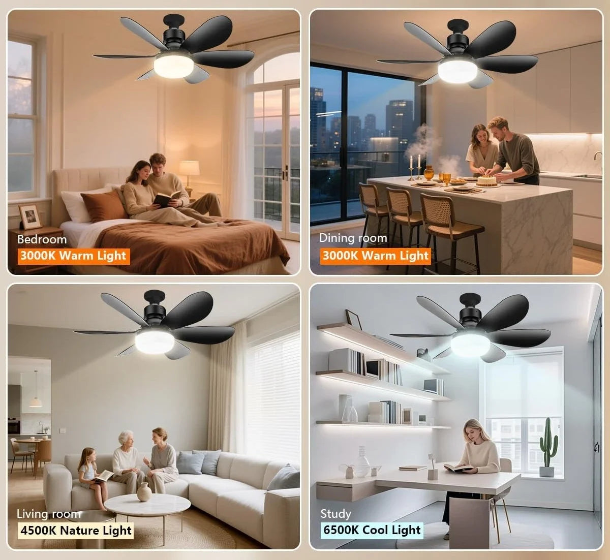 Dimmable LED Ceiling Fan Light E27 with Remote Control 85-265V