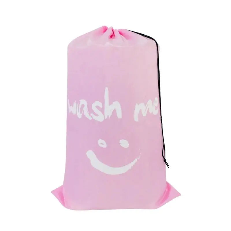 Smile Shape Nylon Laundry Bag Wash Me Travel Storage Pouch Machine Washable Dirty Clothes Organizer Wash Drawstring Bag Peaceful Pleasures Health and Wellness