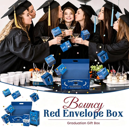 Graduation Bounce Money Box | Cash Gift Set with 6 Pull Boxes Graduation Gift Box Peaceful Pleasures Health and Wellness