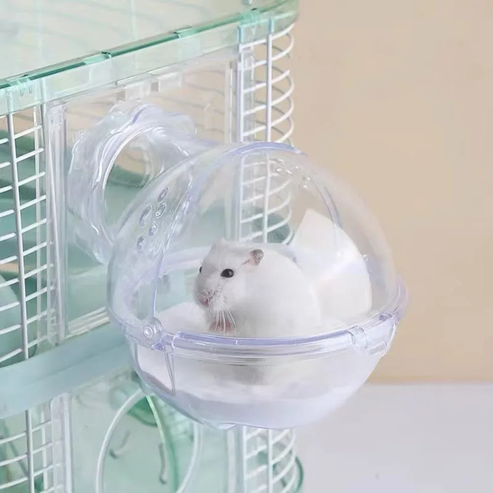 Hamster Sand Bath House – Breathable Plastic Sandbox Villa