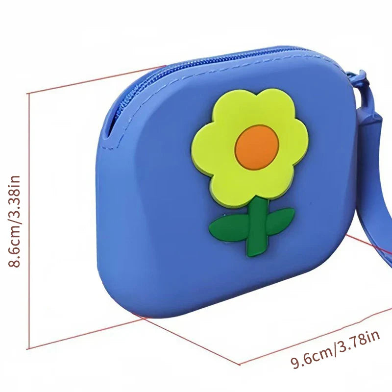 Flower Silicone Mini Wallet & Coin Purse with Lanyard | Waterproof