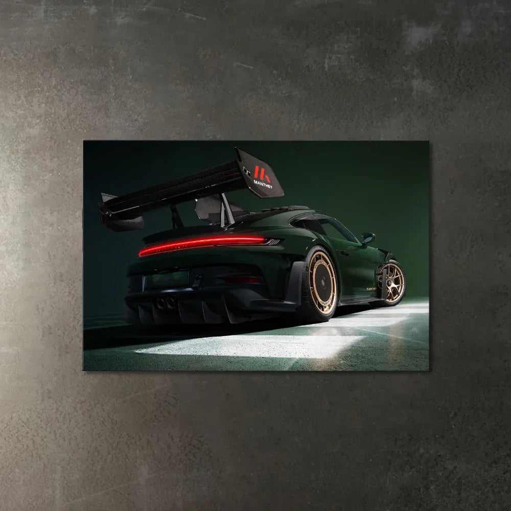 Car Neon Taillights Canvas Print Poster | Garage Wall Art