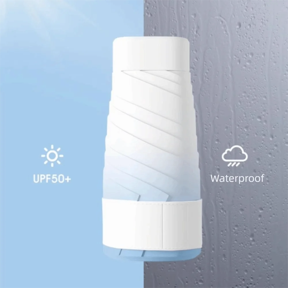 Portable Ultraviolet Protection Pocket Rain Umbrella Ultralight Dual Use Sun Umbrella Wind Resistant Mini Pocket Parasol Outdoor Peaceful Pleasures Health and Wellness
