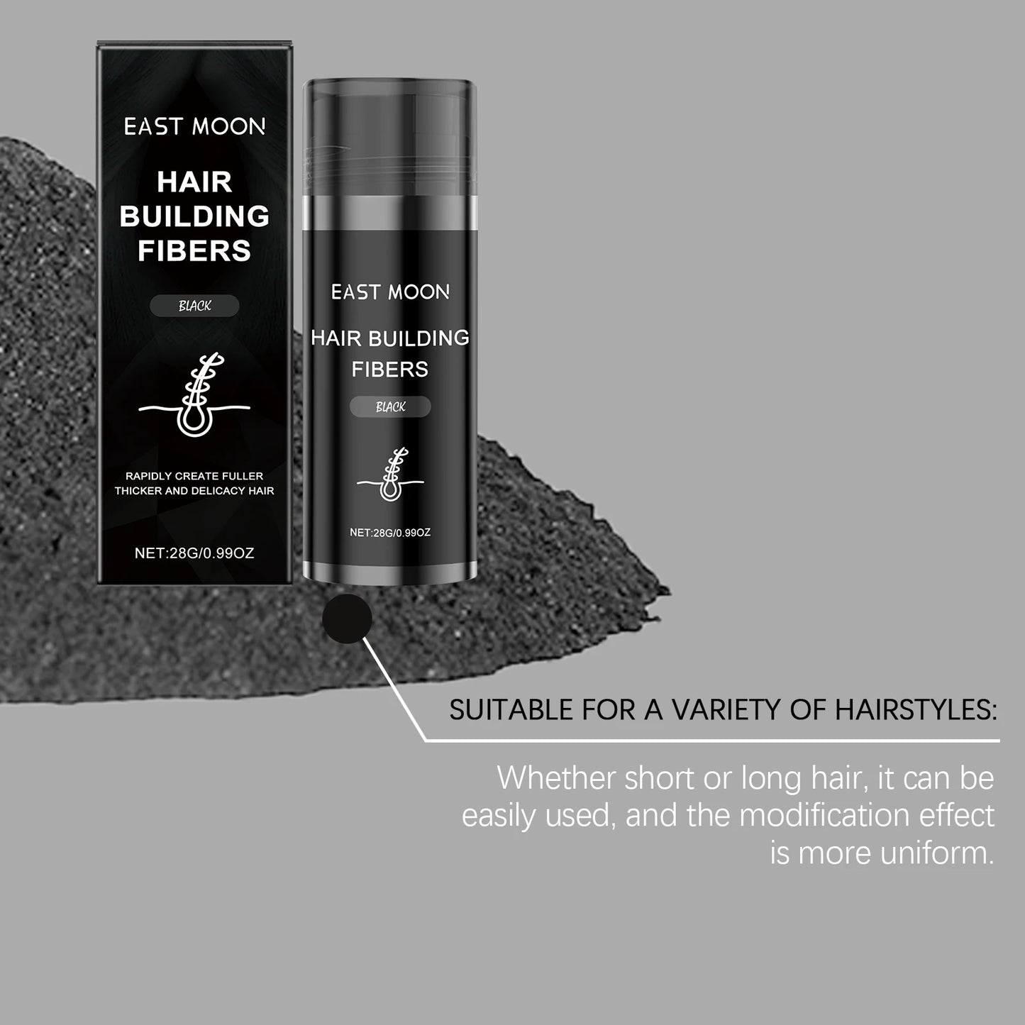 Vitamin E Hair Building Fibers Powder | Thinning Hair Cover