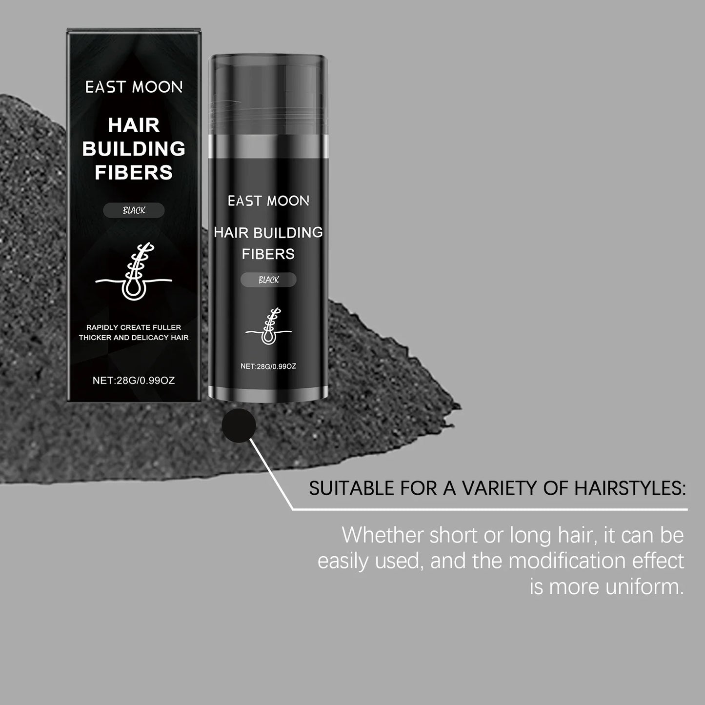 Vitamin E Hair Building Fibers Powder for Fuller Hair