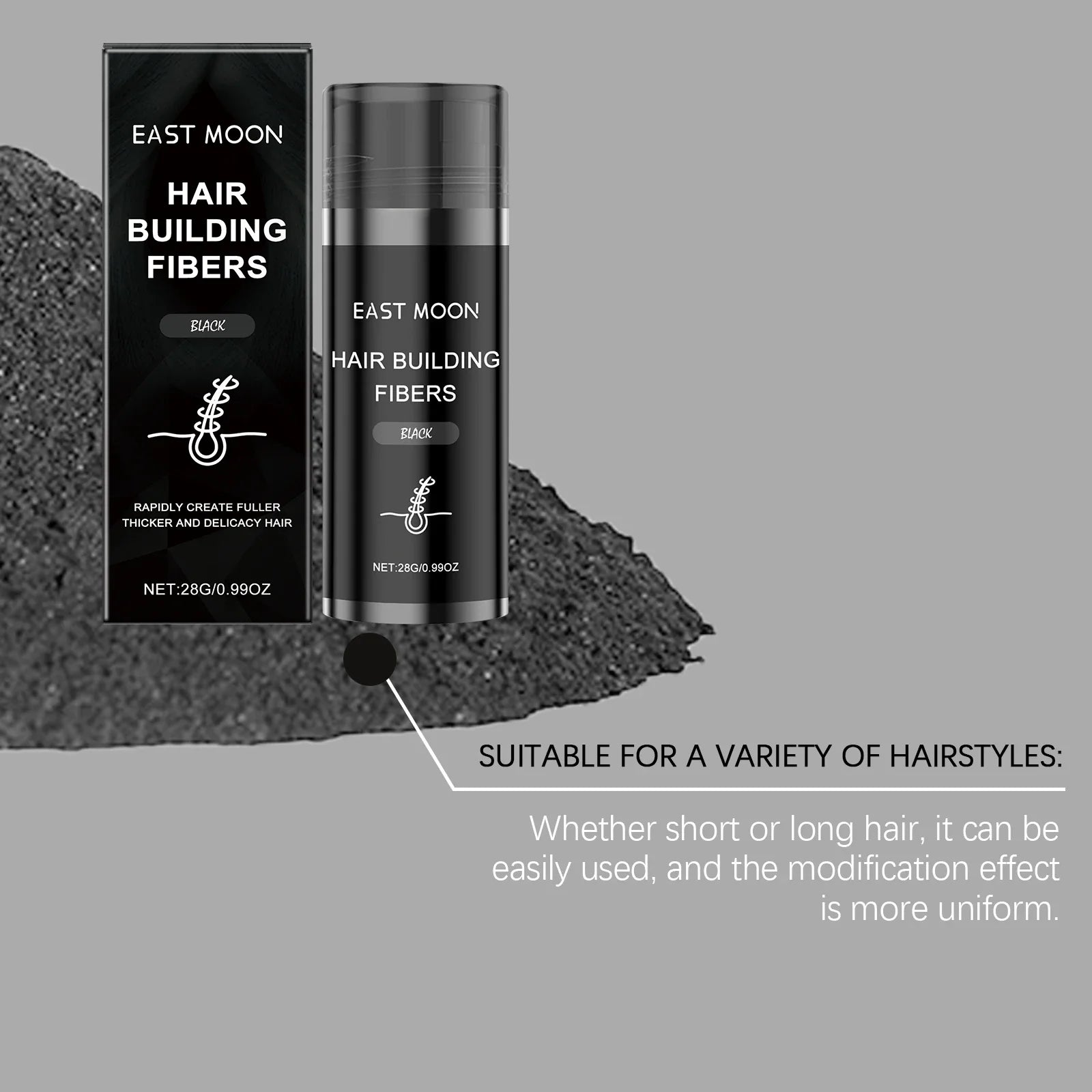 Vitamin E Hair Building Fibers Powder for Thinning Hair & Bald Spots Hair Building Fibers Oasis Select