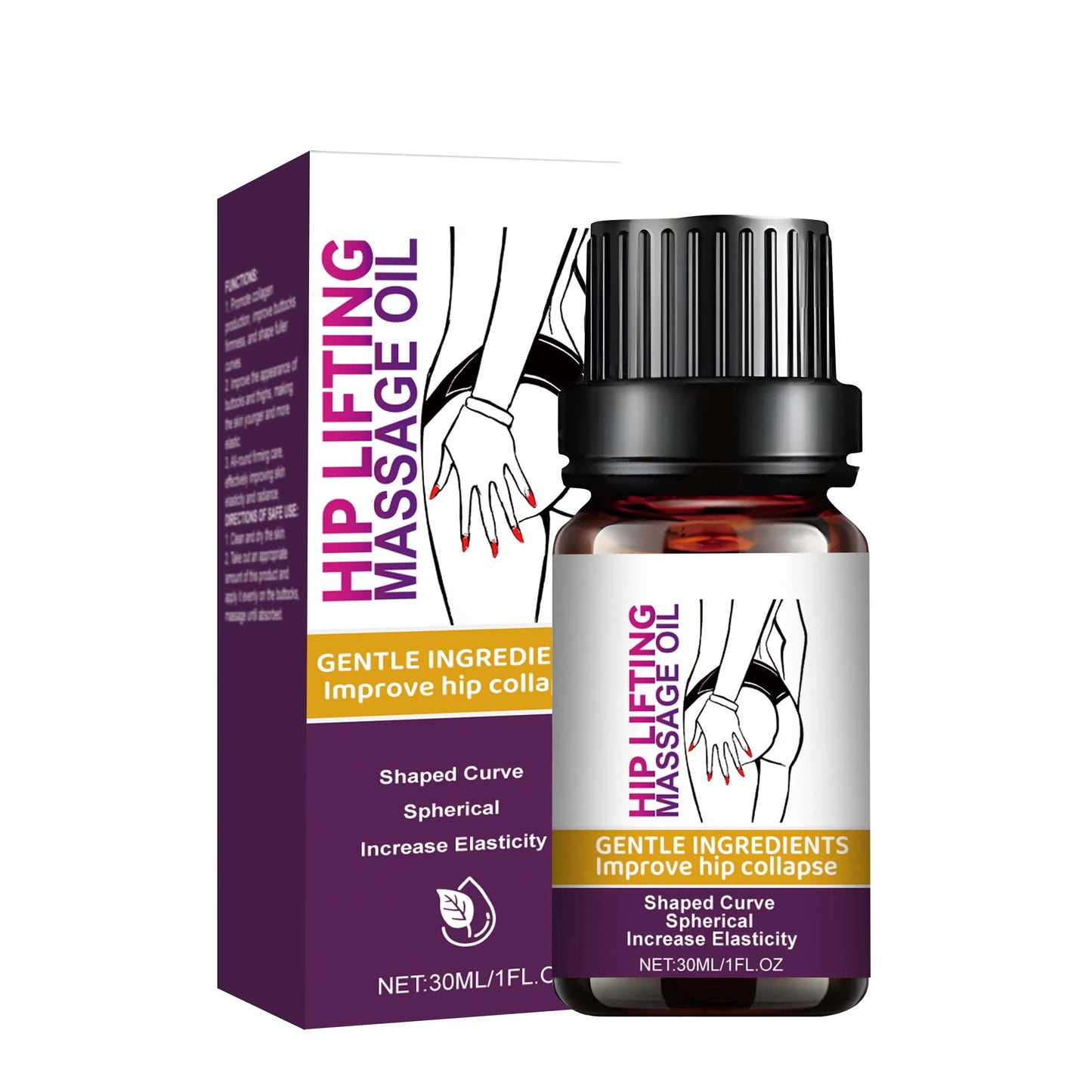 Ricinus Hip Tightening Essential Oil Promote Collagen Production Boosting Hip Muscles Improve Sagging Body Shaping Massage Oil Peaceful Pleasures Health and Wellness 30ml 30ml
