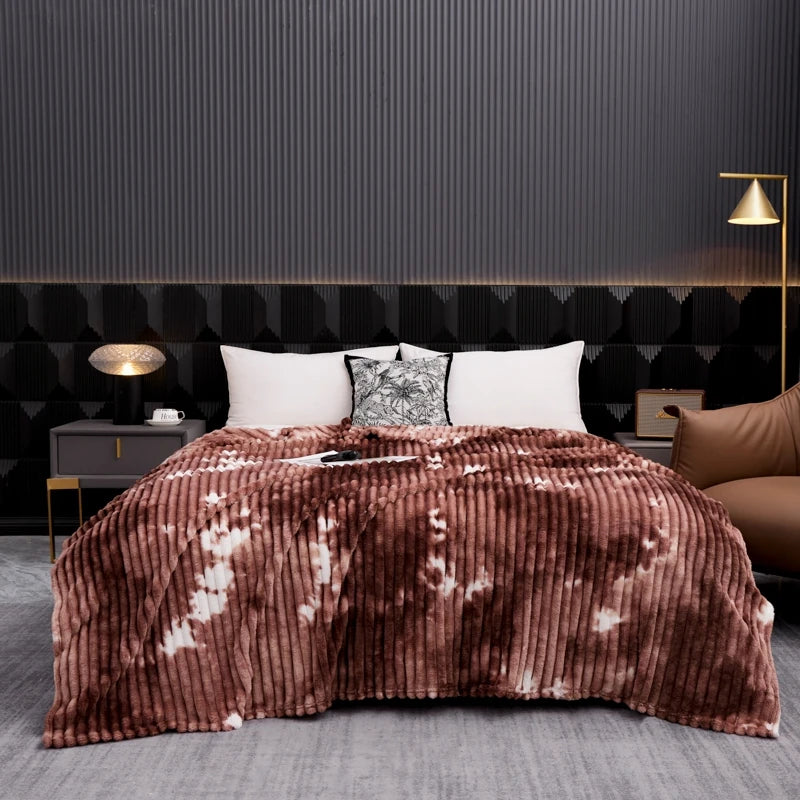 3D Jacquard Shaggy Blanket – Cozy Lightweight Throw for Bed & Sofa