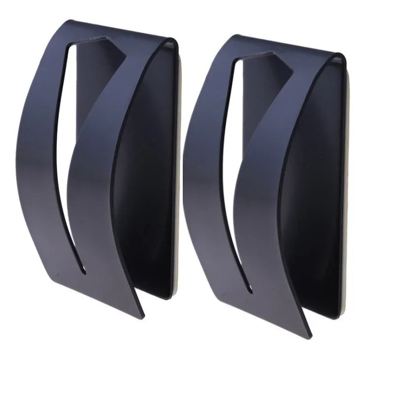1PC Stainless Steel Towel Holder Hook Self Adhesive Clip Bathroom Cloth Hanger Household Wall Mounted Towel Rack Storage Peaceful Pleasures Health and Wellness 2pcs black