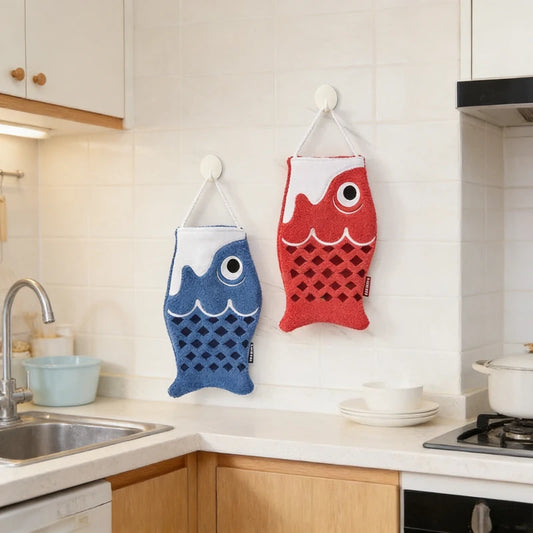 1pc Cartoon Koi Hanging Handkerchiefs for Home Bathroom Children's Super Absorbent Kitchen and Home Square Soft Handkerchiefs Peaceful Pleasures Health and Wellness
