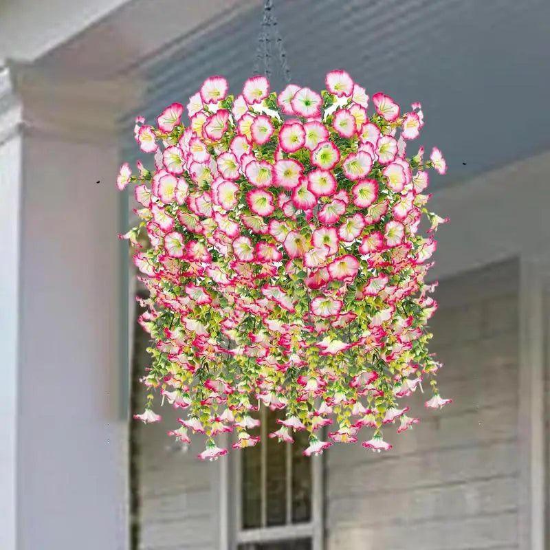 Artificial Petunias For Outdoors 2pcs Faux Petunias Artificial Plants Weatherproof UV Resistant Simulated Colorful Everlasting Peaceful Pleasures Health and Wellness