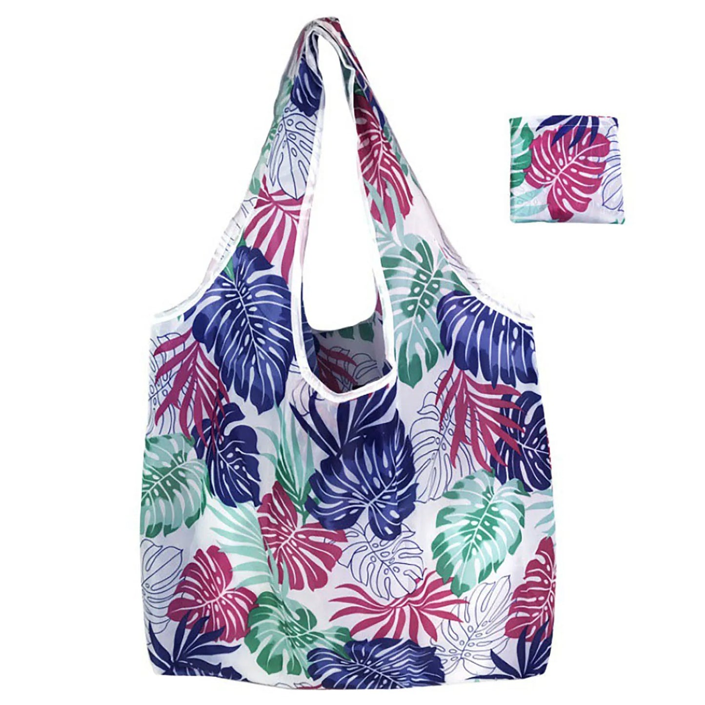 Portable Reusable Grocery Bags Strong Load-bearing Capacity Eco-friendly Bags for Trip or Shopping Fruit Holder Peaceful Pleasures Health and Wellness Banana leaves