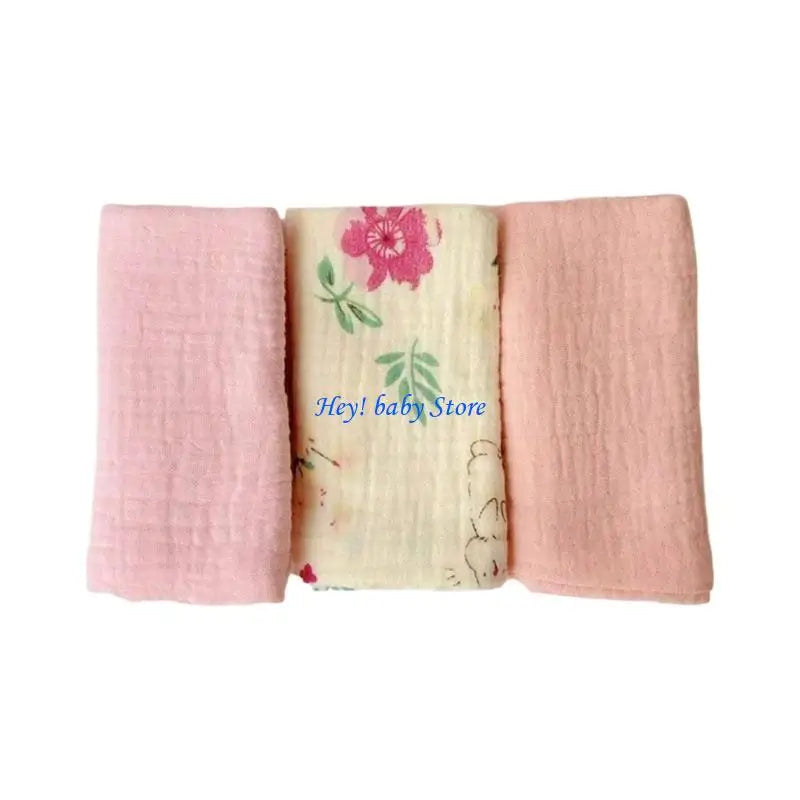 Baby Washcloths 3-Pack | Soft Cotton Burp Cloths for Newborns