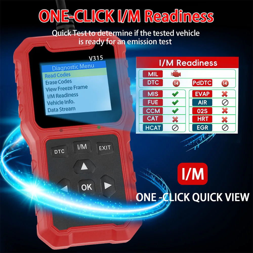 V315 Obd2 Scanner Diagnostic Tool, 10S Fast Code Reader & Eraser, Check Engine Light Analyzer, Full Obdii Functions, Compatible