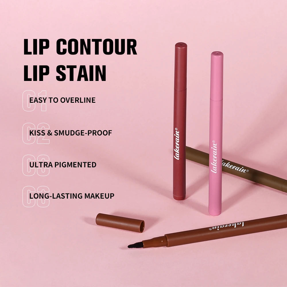Lakerain Lip Contour Lip Stain Pen Smudge-proof Non-stick Cup Moisturizing Lip Makeup Cosmetic 2-in-1 Lip Stain & Liner Peaceful Pleasures Health and Wellness