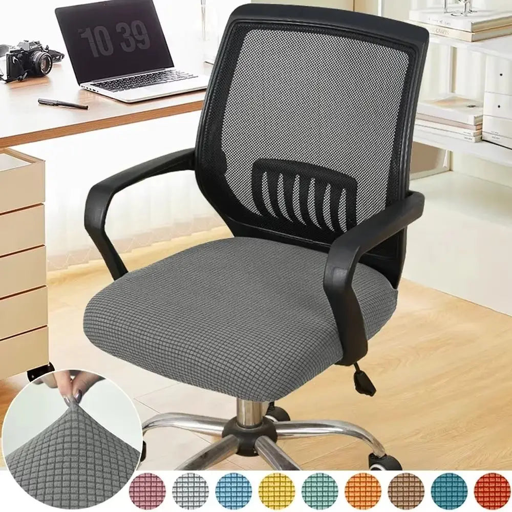 New Velvet Office Chair Seat Covers Thickened Washable Chair Dustproof Cover Removable Solid Color Chair Cover Peaceful Pleasures Health and Wellness