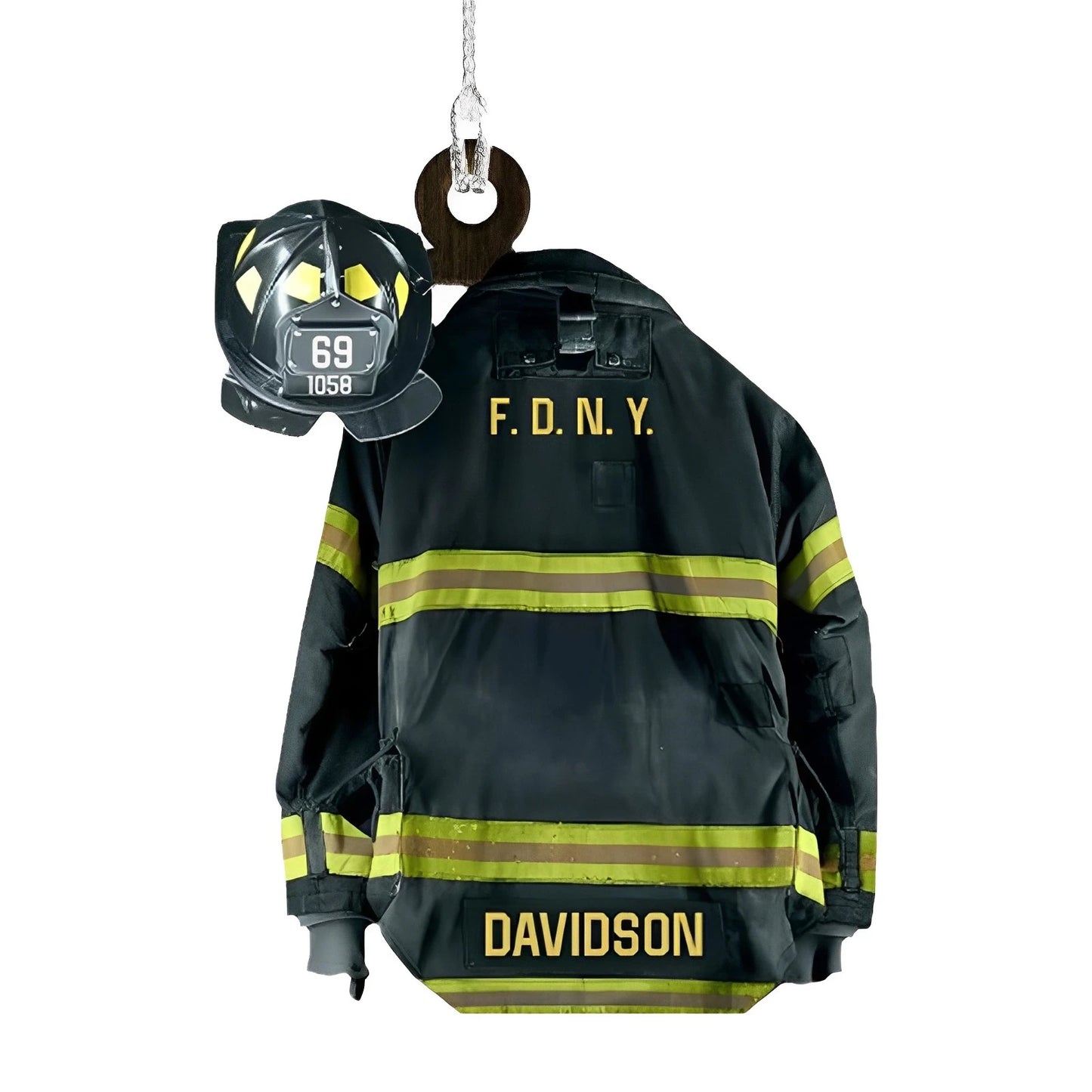 Firefighter Theme Pendant with Lanyard Adding Christmas Ambience Hangings for Table Bookshelf Fireplace Decor Peaceful Pleasures Health and Wellness B