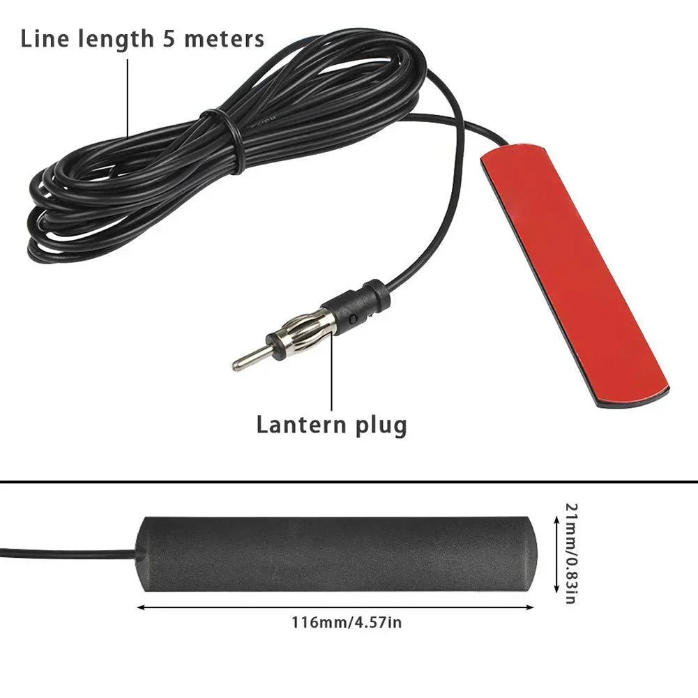 DC 5-12V Hidden Amplified Car FM Radio Patch Antenna 85-112MHz