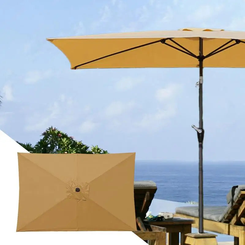 Patio Umbrella Surface Replacement Cloth Rainproof Sunshade Cloth Rectangular Umbrella Canopy Replacement Garden Accessories Peaceful Pleasures Health and Wellness